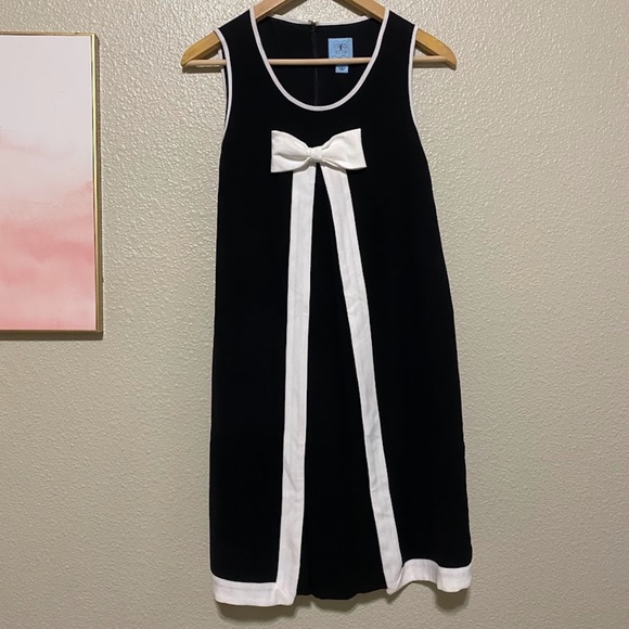 CECE black and white front bow mini dress size 10. - Picture 4 of 6